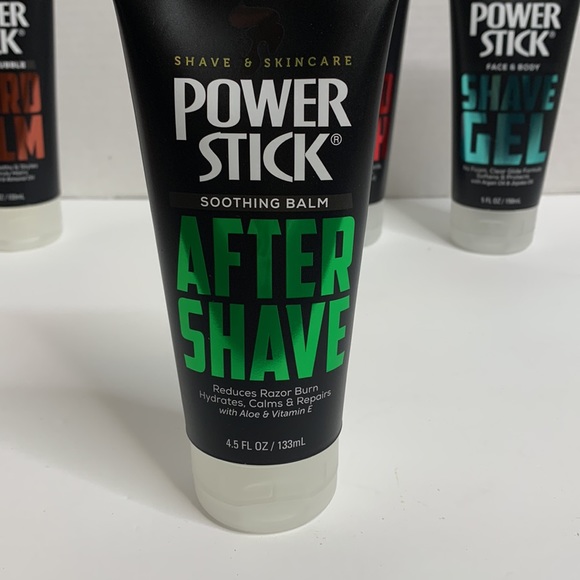 Power Stick | Men’s Shave & Skincare BUNDLE | 4 Bottles Balm Shave Wash Gel Hair - Picture 4 of 11